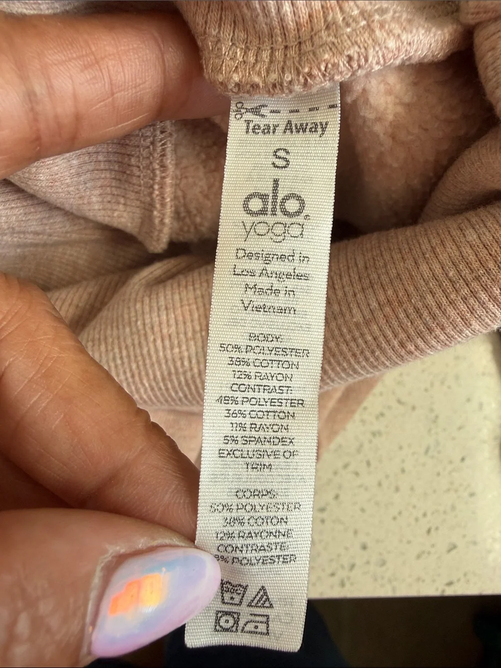 ALO Yoga Blush Pink Cowl Neck Sweater